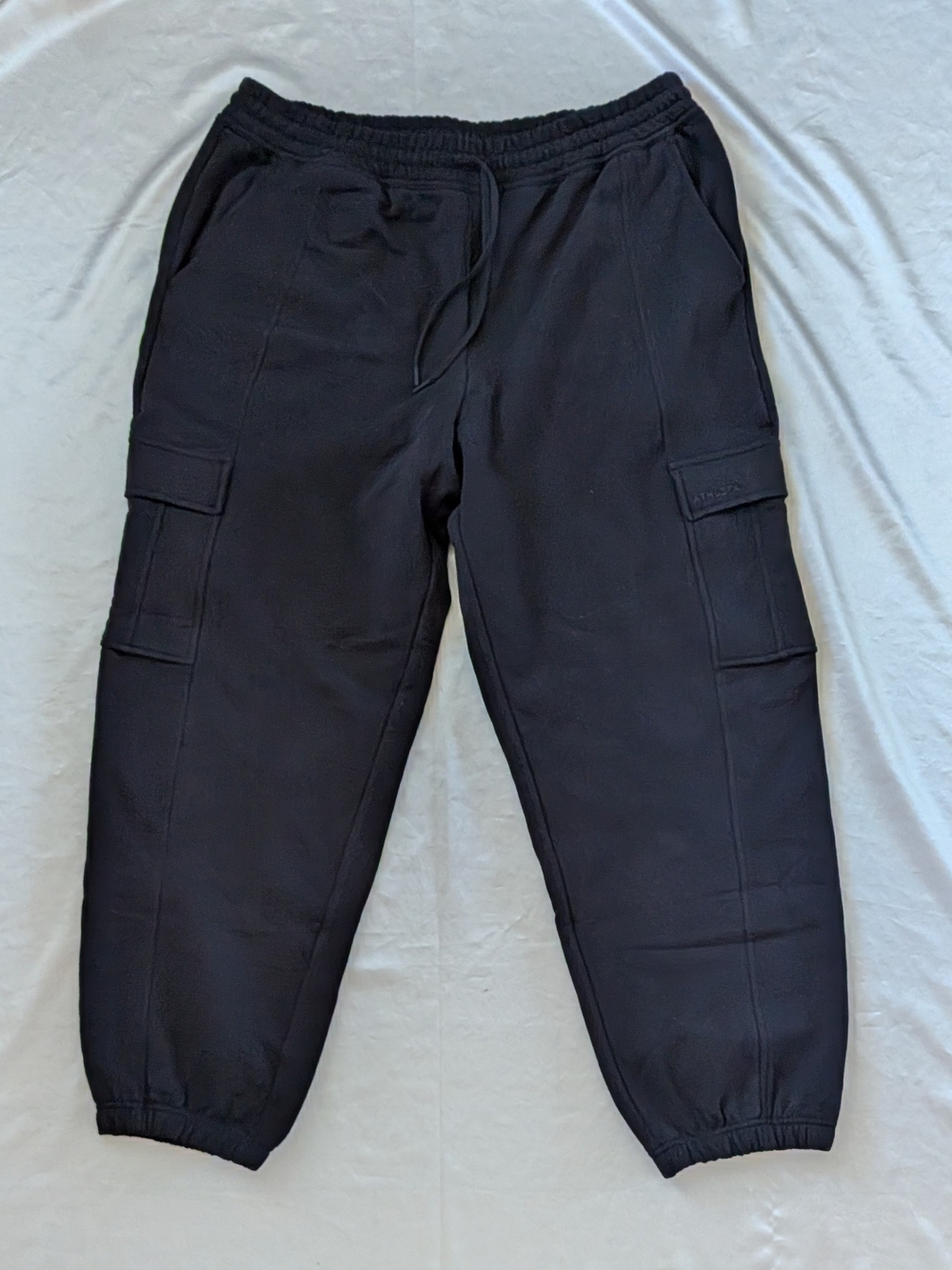 New Athleta Women's Forever Fleece Cargo Jogger Pants Black XL